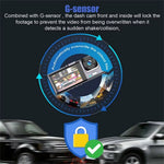 3 Lens 1080P Infrared Night Vision Dual Dash Cam Backup Camera Wide Angle Recording Looping