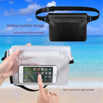 Outdoor Waterproof Transparent PVC Screen Touch Phone Waist Bag with Adjustable Strap Valuables Dry for Diving Surfing Swimming Kayaking Boating