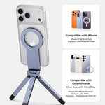 LinkMejor LP962 Magnetic Phone Stand N52 Magnet Aluminum Alloy Tripod Desk Stand Selfie Stick Adjustable Portable for iPhone 17 16 15 14 MagSafes Android Phone Tripod Mount
