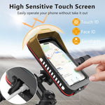 LinkMejor Bicycle Mobile Phone Holder for 4.7-7.0 inches Universal Waterproof Shock Absorber Multi-Functional Storage Bag Handlebar Stand for Outdoor MTB Motorcycle Navigation Riding