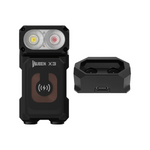 LinkMejor X3 Owl 700LM Mini LED Keychain Flashlight 180° Rotating Head Best EDC Flashlight Wireless Charging Base Ultra-light Weight Mini Torch Camping Tent Lamp