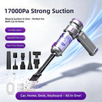 Tevorex Wireless Handheld Vacuum Cleaner 17000Pa Strong Suction Type C Rechargeable Lightweight Cleaner for Car Home
