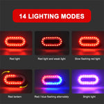 LinkMejor Colorful RGB USB Rechargeable LED Bike Taillight 14 Light Modes Waterproof Safety Rear Light for Night Riding Cycling Equipmen