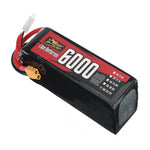 LinkMejor Power 22.2V 6000mAh 100C 6S LiPo Battery XT60 Plug with T Plug Adapter for RC FPV Racing Drone Airplane