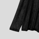 LinkMejor Mens Relaxed Fit Hollow Knit Long Sleeve T-Shirt Soft Drape Fabric Slightly See-through Tshirt Top