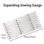 Aluminum Alloy Expanding Sewing Gauge Adjustable 24 Inch Button Guide Measurement Tool for Pleats Crafts Snaps Shirring Smocking Clothing Drapery and Woodworking