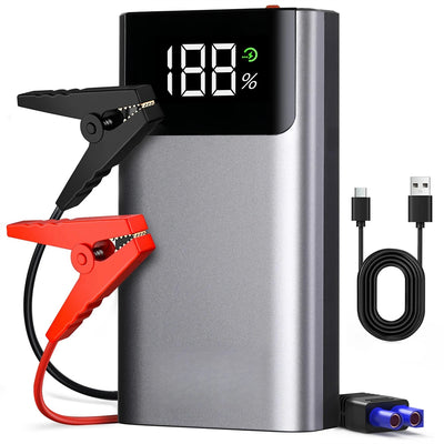 QS001 4000A Car Jump Starter with Digital Display 3 in 1 Portable Power Bank and LED Light for 12V Vehicles