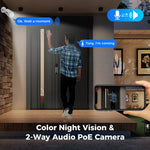 Hiseeu 4K UHD 4CH 8MP PoE Security Camera Kit Color Night Vision Two-way Audio Humanoid Detection Remote APP Viewing Outdoors IP Monitoring Cameras Kit