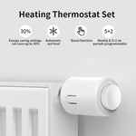 4Pcs Tuya Zigbe Smart Thermostat Radiator Valve Temperature Schedule Setting Window Open Detection Function APP Remote Voice Control Work with Alexa Google Assistance