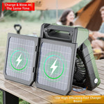Xmund Solar Camping Fan With Light 10W Panel 10400mAh Battery 4 Speed 180 Oscillation USB Charger Power Bank For Outdoor Tent Emergency