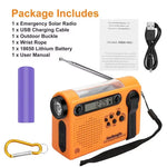 HanRongDa HRD-900 Emergency Radio AM FM SW Solar Hand Crank NOAA Weather Alert 2000mAh Power Bank Flashlight SOS Alarm Portable Survival Gear for Outdoor Camping Emergency Preparedness