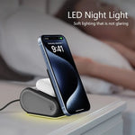 OJD-133 15W Magnetic Wireless Charger Fast Wireless Charging Stand with Night Light for Smart Phones for iPhone 17 17Pro Max 16 15 14 for Xiaomi 17pro for Huawei Mate XTs for Airpods for Apple Watch