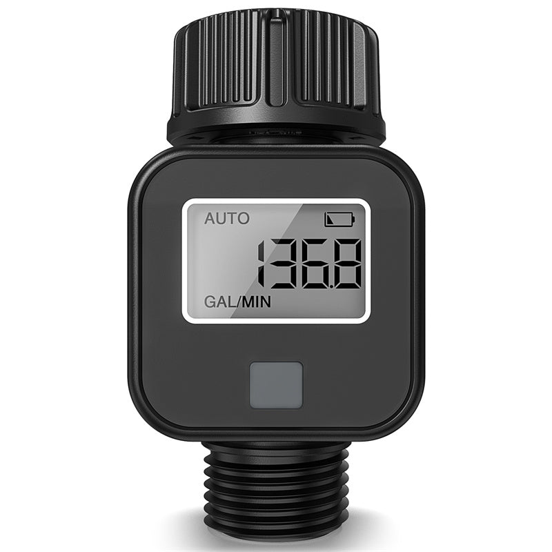 SGS05 Digital Water Flow Meter High Accuracy IP6X Waterproof Four-mode Measure Water Consumption and Flow Rate for Outdoor Garden Watering Irrigation Hose