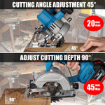 Drillpro 5 Inch Brushless Electric Circular Saw 10800RPM with Adjustable Bevel Cutting Angle and 3 Blades for Woodworking Power Tool