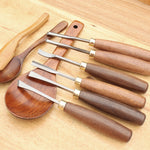 LinkMejor 12pcs Wood Carving Chisel Set Walnut Handle 65Mn High Carbon Steel Sharp Blade Professional Woodworking Carving Tools