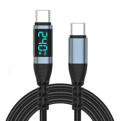 YC092 5A 240W Type-C to Type-C Digital Display Cable PD3.1 Fast Charging Data Transmission Tinned Copper Core Line 0.5M/1.2M/2M Long for iPhone 17 17Pro 16 15 Pro Max for Huawei Mate XTs for SAMSUNG for OPPO