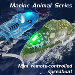 JJRC S21 RTR 2.4G Mini RC Boat Stunt Roll Marine Animal Series Speedboat 360° Rotation LED Lights Vehicles Models Waterproof Toys