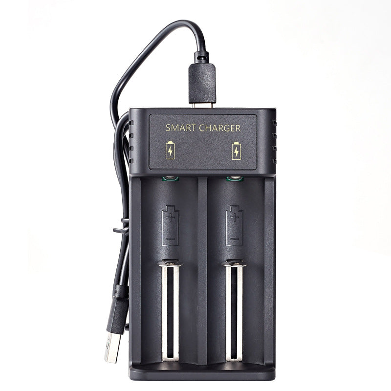 2 Slots 18650 Battery Charger Type-C for 4.2V Rechargeable Lithium  10440/14500/14650/16340/17500/17670/18350/18500/18650/26650/21700 Batteries