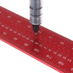 LinkMejor 200mm Aluminum Alloy Carpenter Square Triangle Ruler Woodworking Precision Hole Positioning Square