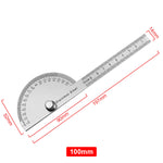 180 Degree Protractor Metal Angle Finder Goniometer Angle Ruler Stainless Steel Woodworking Tools Rotary Measuring Ruler