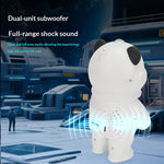Elfeland Cute Spaceman Panda LED Galaxy Projector Lamp With Built-in bluetooth Speaker Star Projection Night Light Bedroom Decoration Gift for Kids Adults