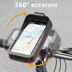 LinkMejor Bicycle Mobile Phone Holder for 4.7-7.0 inches Universal Waterproof Shock Absorber Multi-Functional Storage Bag Handlebar Stand for Outdoor MTB Motorcycle Navigation Riding