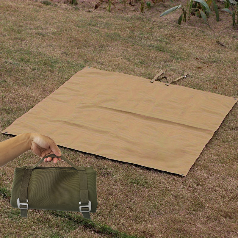 Xmund 600D Waterproof Picnic Blanket 145x200cm Large Camping Tarp Mat for 3-4 Person Caramel Army Green Khaki Outdoor Travel Beach Essentials
