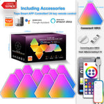 LinkMejor Smart RGBIC LED Triangle Light Panels Music Sync APP/Remote/Voice Control With Alexa & Google Wall Art & Room Decor