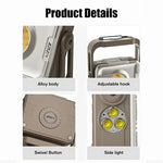G700 LED Portable Lantern Built-in 6000mAh Battery USB Rechargeable Flashlight with Dual Light Source Floodlight LED Torch Outdoor Camping Lamp Maintenance Work Light