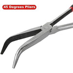4PCS Long Needle Nose Pliers Set 11 Inch Carbon Steel with Rubber-Coated Grips for Automotive Repair Jewelry Making Crafting