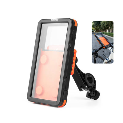 LinkMejor 4.7-6.9inch Magnetic Bicycle Phone Holder Touchscreen Waterproof Silicone Non-slip Shock-absorbing Handlebar Phone Bracket for Cycling Navigation