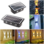 LinkMejor Solar Wall Light Outdoor Up and Down Garden Lamp for Home Porch Fence Stairs Wall Backyard Luminous Lighting