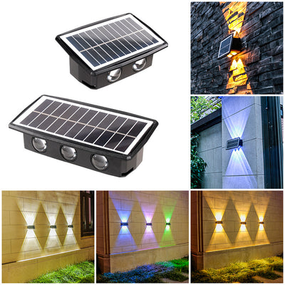 LinkMejor Solar Wall Light Outdoor Up and Down Garden Lamp for Home Porch Fence Stairs Wall Backyard Luminous Lighting