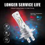 2 X Non-Fan H7 12V Car LED Headlight Bulb 6000K White Light LED Bulbs 1:1 Mini Headlight 18000LM CSP LED Chip IP67 Waterproof