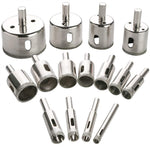 15PCS 15mm-50mm Diamond Drill Bits Hole Saw Diamond Drill Bit Set For Diamond Coating Carbon Steel For Glass Ceramics Porcelain Ceramic Tile