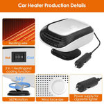 12V Car Heater Fan Car Electric Heater Fan Winter Defog With Fast Heating Heater Portable Car Heater Car Windshield Defrost Fast Heating