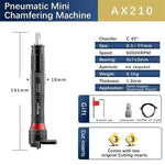AX2 Series Mini Pneumatic Chamfering Machine 60K RPM Adjustable Metal Deburring Tool Handheld Arc Corner Trimming Cutting Inserts Multitool