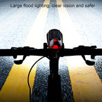 Cansses 3 in 1 Solar Bike Headlight XPE Lamp Beads 1200mAh Battery Waterproof 3 Light Modes with 120db Horn for Night Cycling
