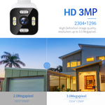 LinkMejor PT303 3MP WiFi IP Alarm Camera Wireless Color Night Vision Human Detection Two Way Audio IP66 Audible Alarm H.265 APP Control PTZ Cameras