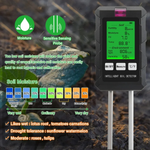 6-in-1 Soil Tester PH Temperature Humidity Sunlight Fertility Nutrient Meter with Digital Display for Gardening and Agriculture