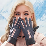 LinkMejor Winter Gloves for Women Fleece-Lined Windproof Warm Touchscreen-Compatible Anti-Slip Cycling Gloves for Skiing Hiking Outdoor Sports
