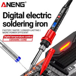 LinkMejor SL106 Electric Soldering Iron 60W Adjustable Temperature 180℃-520℃ Digital Display Ceramic Heating Core 110V/220V