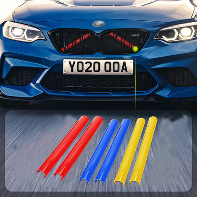 2pcs Front Grille Trim Strips Cover Frame Stickers Modified Decorative Strips For BMW 1 2 3 Series F20 F21  F22 F23 F44 F45 F46