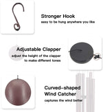 Outdoor Deep Tone Wind Chimes 45° Memorial Wind Chimes Metal Pipe Wind Chime