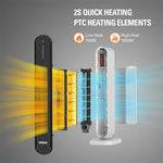 [US Direct] STEALTH 32'' Space Heater, 4 Modes, 6h Timer, Safety Fast - Quiet Heat,Tip-Over Protection, 1500W PTC Ceramic Heater Portable Tower Fan Electric Heater for Bedroom, Office, Indoors JHT100