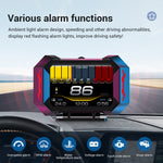 P25 Car HUD Head-up Display LCD OBD Multifunctional Incline Meter  Displaying Car Speed  Water Temperature  Fuel Consumption