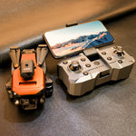 LinkMejor K6 MAX Upgrade Three Camera WiFi FPV with 4K ESC 3 Lens 360° Obstacle Avoidance Optical Flow Positioning Foldable RC Drone Quadcopter RTF