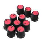 10Pcs Plastic For Rotary Taper Potentiometer Hole 6mm Knob Double Potentiometer Amplifier Plastic Knob 15*17 Switch Cap