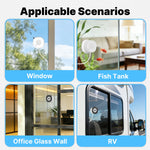 LinkMejor W40 WIFI Smart Window Glass Camera 3MP HD Full Color Night Vision Motion Two-Way Audio Anti-Glare Bluetooth Household Surveillance Camera for Indoor Outdoor
