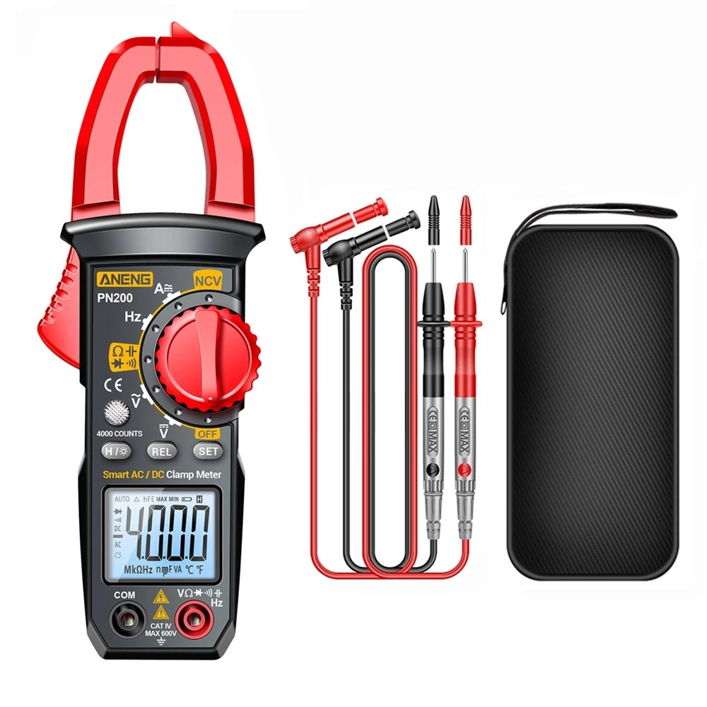 LinkMejor PN200 Digital Clamp Meter DC/AC 600A Current 4000 Counts Multimeter Ammeter Voltage Tester Car Hz Capacitance NCV Ohm Test